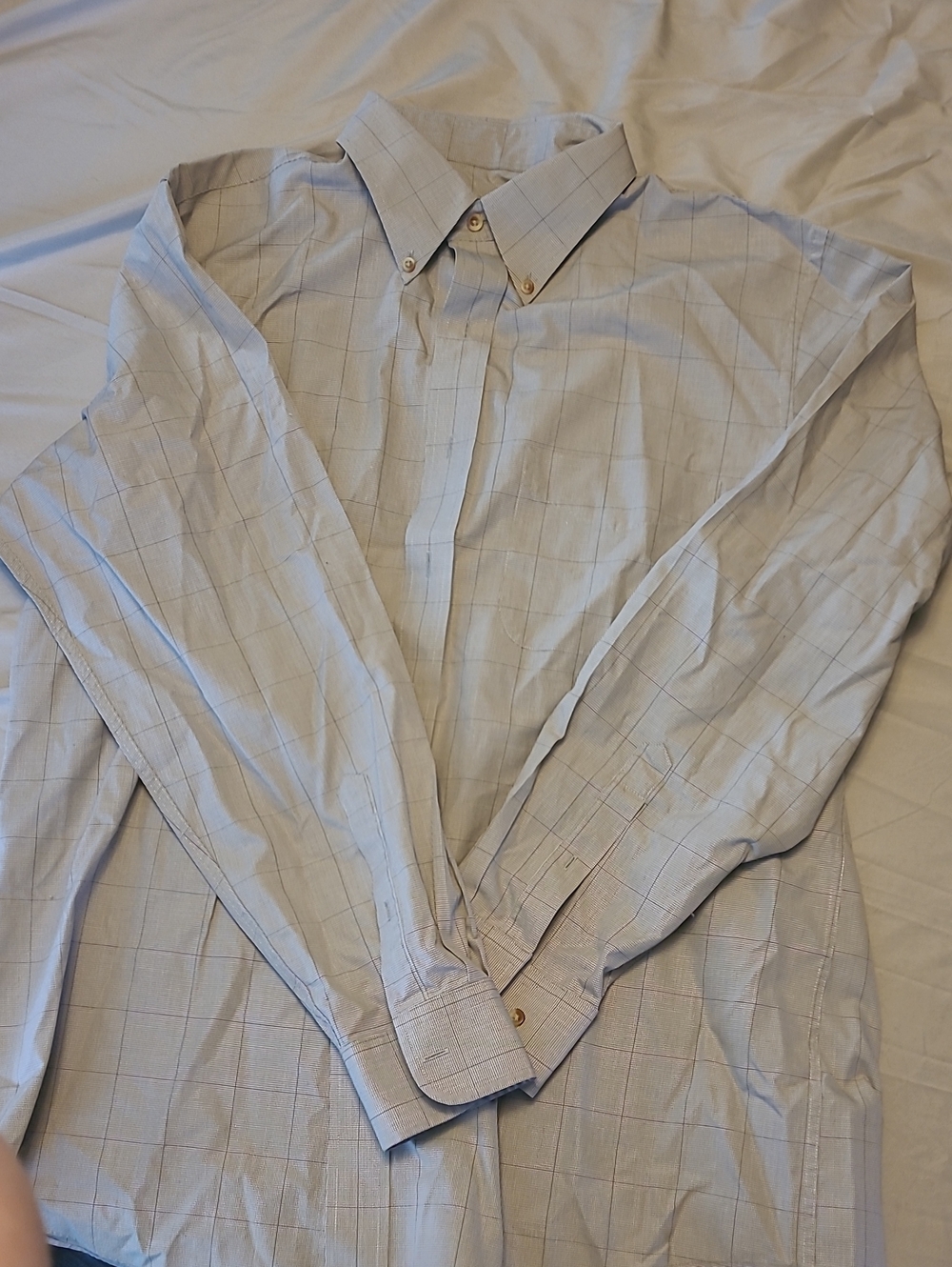 Jos. A. Bank Light Blue Windowpane Button-Down Dress Shirt